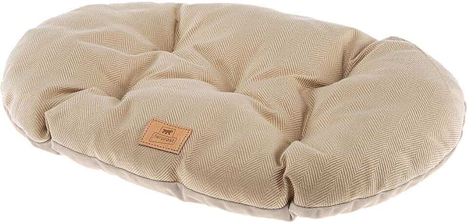 Cuscino per cani e gatti STUART 65/6, Double-face, Tweed e soffice velluto, Lavabile, Beige