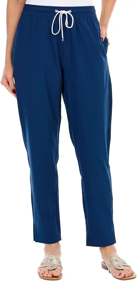 Stella Parker Women's Summer Pants –Casual Elastic Waist, Travel, Everyday Wear, Beach Pants