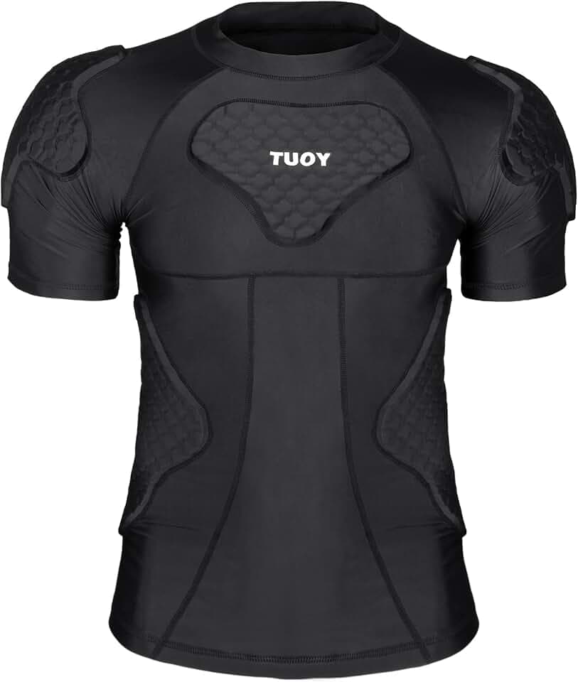 Gepolstertes Kompressions-T-Shirt für Herren, Rugby, sicheres Schutzoberteil für Brust, Fußball, Paintball, Baseball