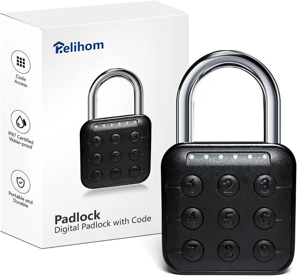 Combination Lock for Locker, Relihom Padlock with Code, Gym Locker Lock, High Security Keyless Entry Padlock for Gym, School, Gates, Outdoor, IP67 Waterpro (Basic Lock)