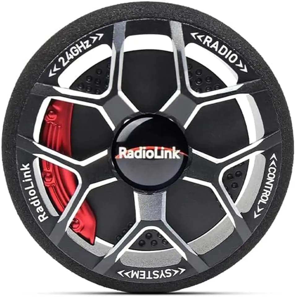 Radiolink Lenkrad Aluminium CNC Ersatz-Zubehör für Fernbedienung RC4GS/RC4GS V2/RC4GS V3/RC6GS/RC6GS V2/RC6GS V3 /RC8X, Schwarz