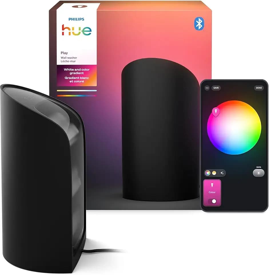 Philips Hue Play Smart Wall Washer Black, White & Color Light with ColorCast Technology, Bluetooth Compatible, Voice Control with Alexa, Apple Home & Google Assistant
