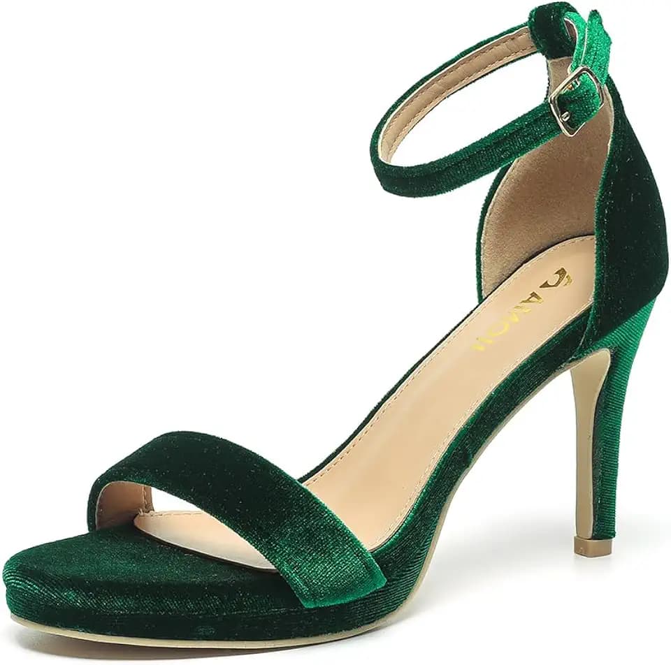 Amoji Women's 4 Inch Heels Strappy Heels Ankle Strap Lady Heeled Sandals 324