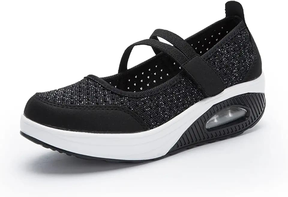 Touchmosees Women's Daily Walker Air Cushion Orthopedic Diabetic-Friendly Wedge Sneaker