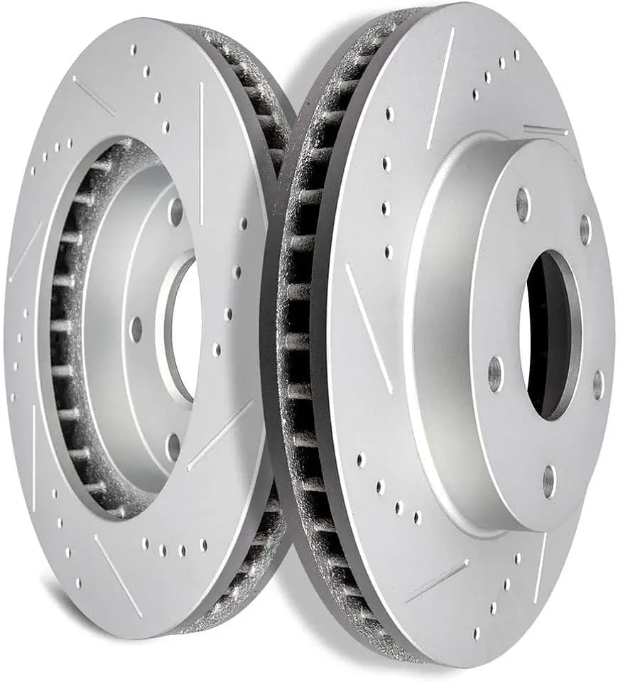 SCITOO Front Brake Rotors 2x Drilled & Slotted Brakes Rotor:55047