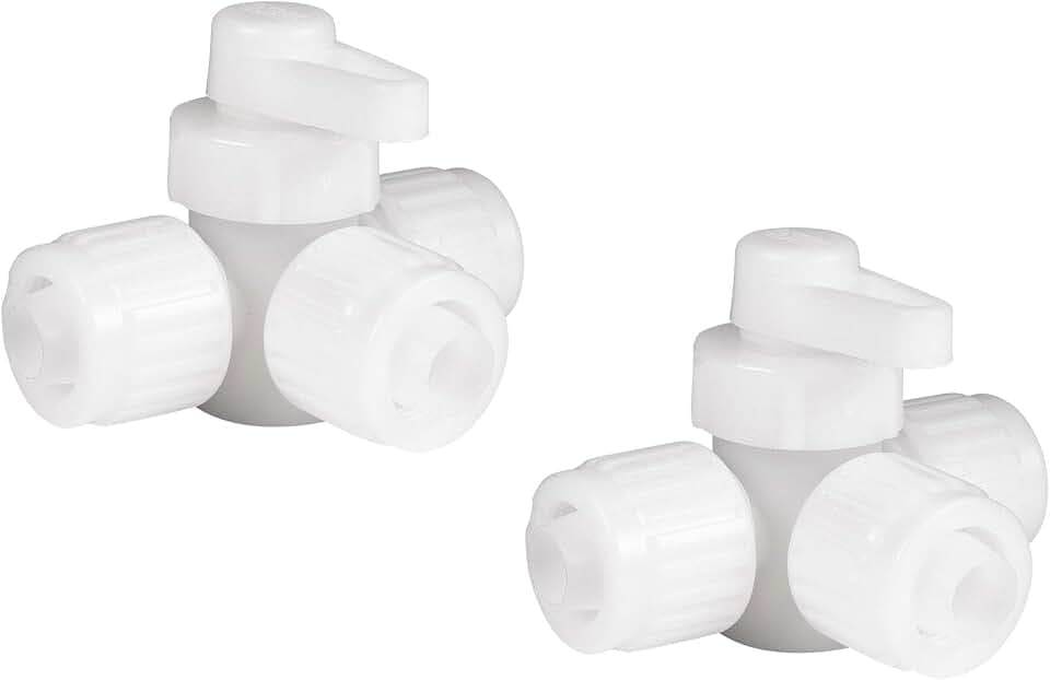 RecPro RV Plumbing Hardware | 06910 | 3-way 1/2 inch bypass/directional compression fitting valve | Pipe/PEX tubing accessories (2 fittings)