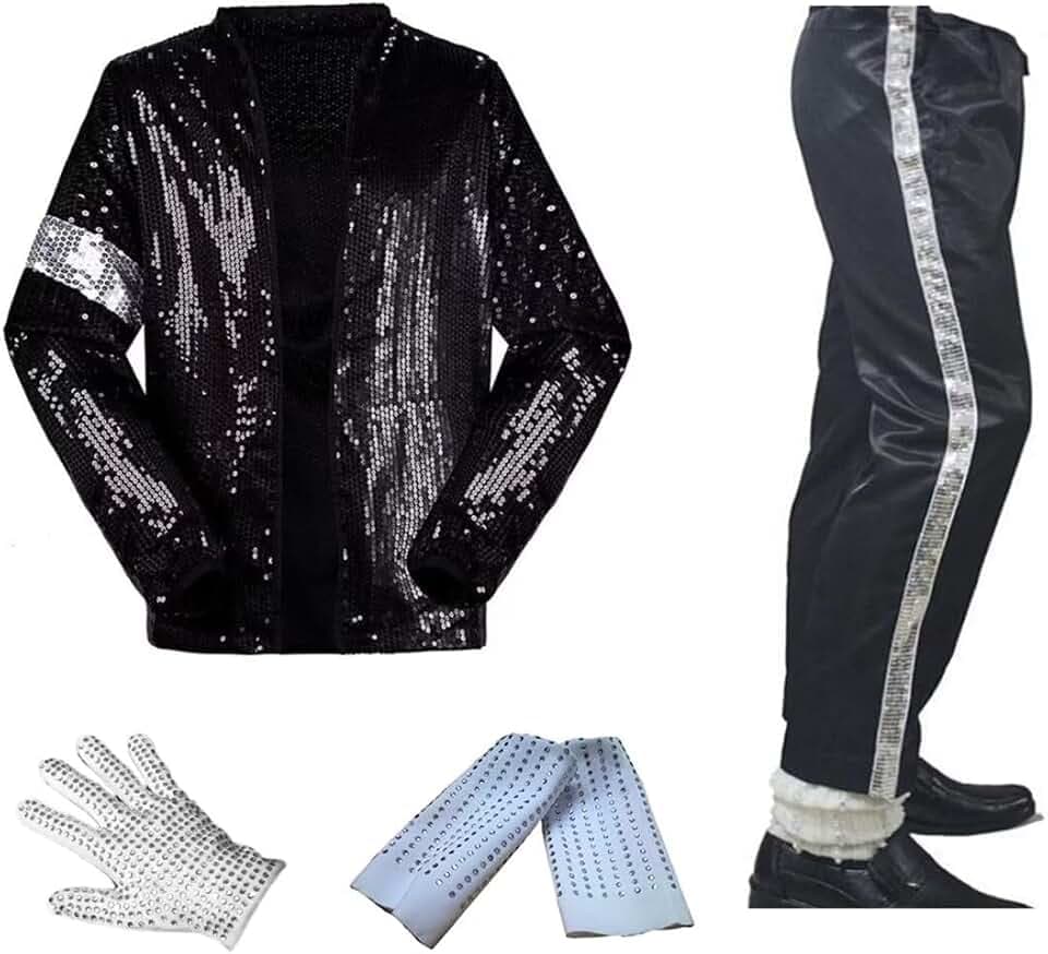 Kinder Erwachsene Kostüme Jacket+Pant+Socken+Glove(4pcs Set) Weihnachten Halloween Cosplay Partys Tänze Retro Punk Männer Frauen Jungen Mädchen Outfits Schwarz