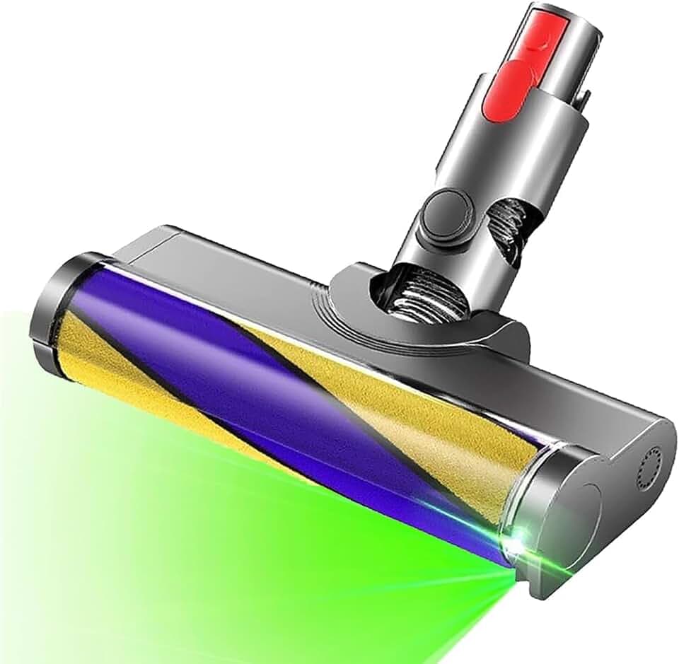 Softwalze Bodendüse Kompatibel mit Dyson V7 V8 V10 V11 V15 Staubsauger | Ersatzbürste mit LED | Staubanzeige-Funktion | Zubehör für Quick Release-Turbobürste für Hartboden