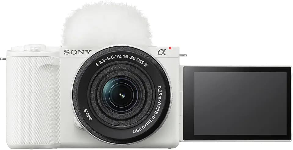 Sony Alpha ZV-E10 II APS-C Kamera mit 16-50 mm f/3.5-5.6 in weiß