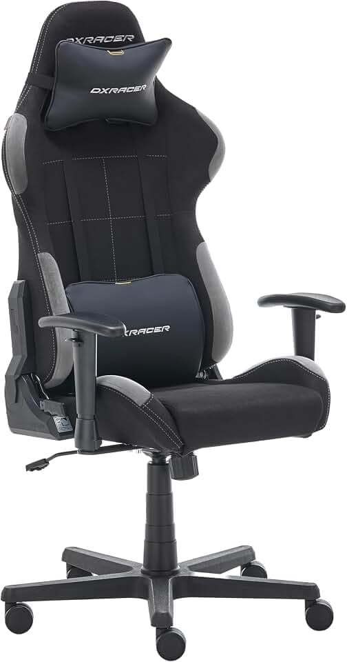 DXRacer 5.2 FD01 /NG -NEW- Gaming-/ Büro-/ Schreibtischstuhl, mit Wippfunktion Gaming Stuhl Höhenverstellbarer Drehstuhl PC Stuhl Ergonomischer Chefsessel, schwarz-grau