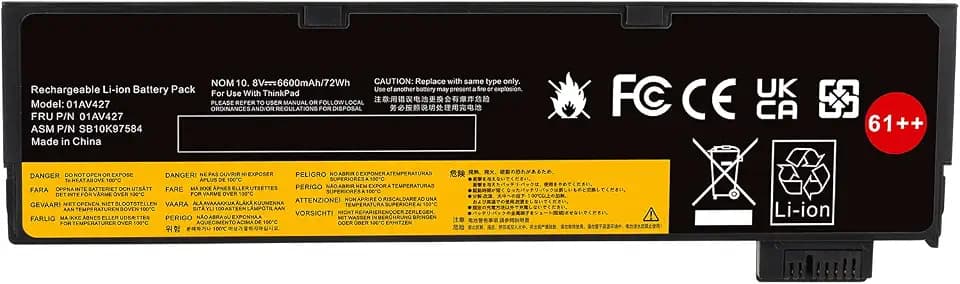 61++ 01AV427 Akku Ersatz für Lenovo ThinkPad A475 A485 T470 T480 TP25 Serie Laptop Akku SB10K97584 SB10K97580 SB10K97585 4X50M08812[10.8V 72Wh]