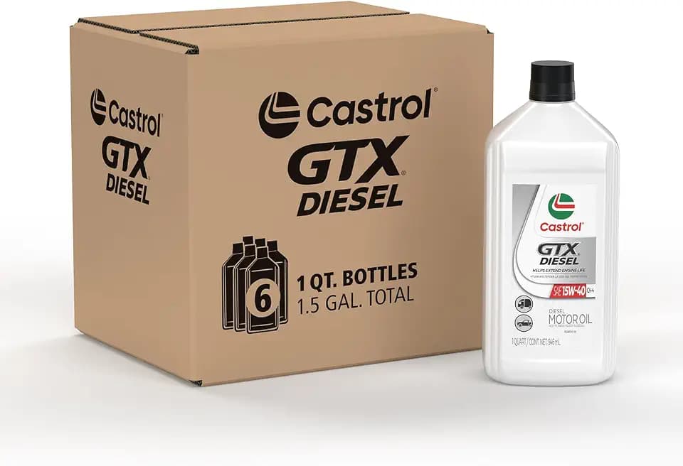Castrol GTX Diesel 15W-40 CK-4 Motor Oil, 1 Quart, Pack of 6