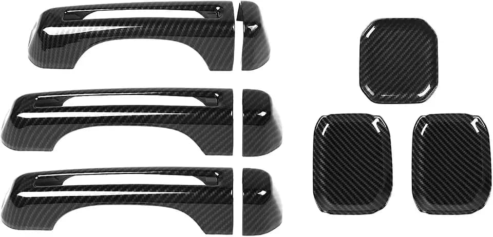 for Jeep JL Tailgate Door Handle Cover Trim Bowl Fit for Jeep Wrangler JL JLU 2018 up 2DR Black Carbon Fiber Grain Exterior Accessories 6pcs