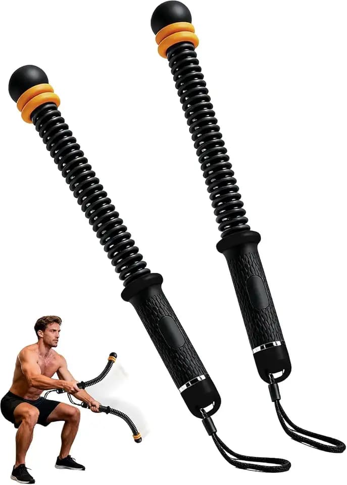 Ropeless Battle Ropes for Home Gym: 2PCS Upgraded Weighted Portable Cordless Battle Ropes for Strength Building, Workout, HIIT and Low-Impact Aerobic Training for Men & Women, Black 2