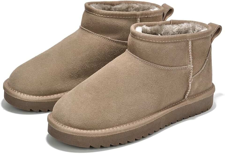 100% Genuine Leather Womens Boots Fur-Lined Booties Ankle Boots for Women