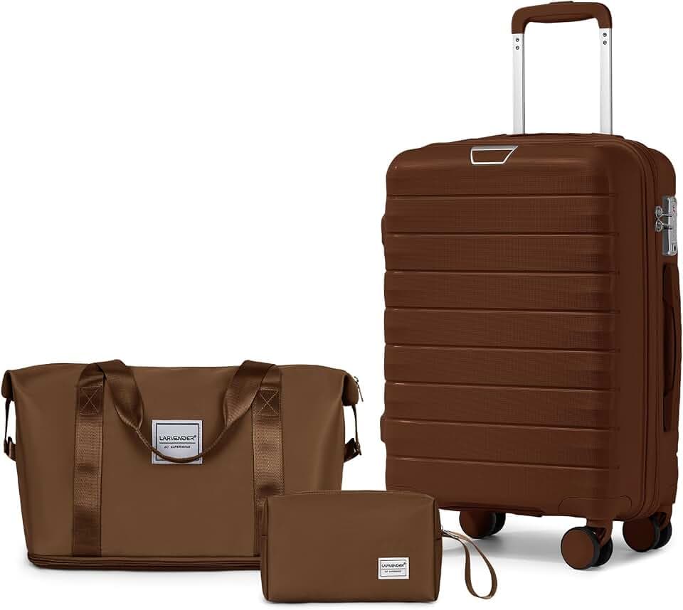 LARVENDER Carry On Luggage 22x14x9 Airline Approved, Suitcases with Wheels