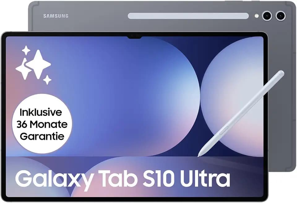 Samsung Galaxy Tab S10 Ultra AI Tablet, Android Tablet, 12 GB RAM, 1 TB Speicher, AMOLED-Display, Antireflexionsbeschichtung, Inkl. S Pen, 5G, Moonstone Gray, 36 Monate Herstellergarantie