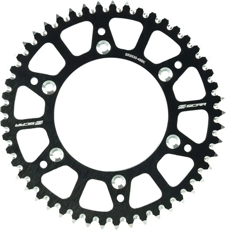 SCAR Aluminum Alloy Rear Sprocket Compatible with Honda CR CRF 125 150F 230F 250 250F 250R 250RX 450R 250X 450X 450RX 450L 450RL 87-26, Black - 48 Tooth