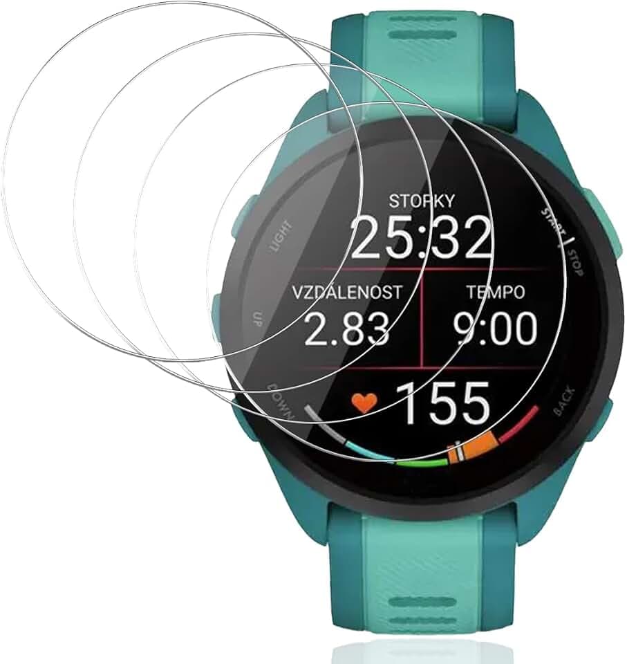Teenrpov 4 Stück Schutzfolie Garmin Forerunner 165/165 Music Displayschutz