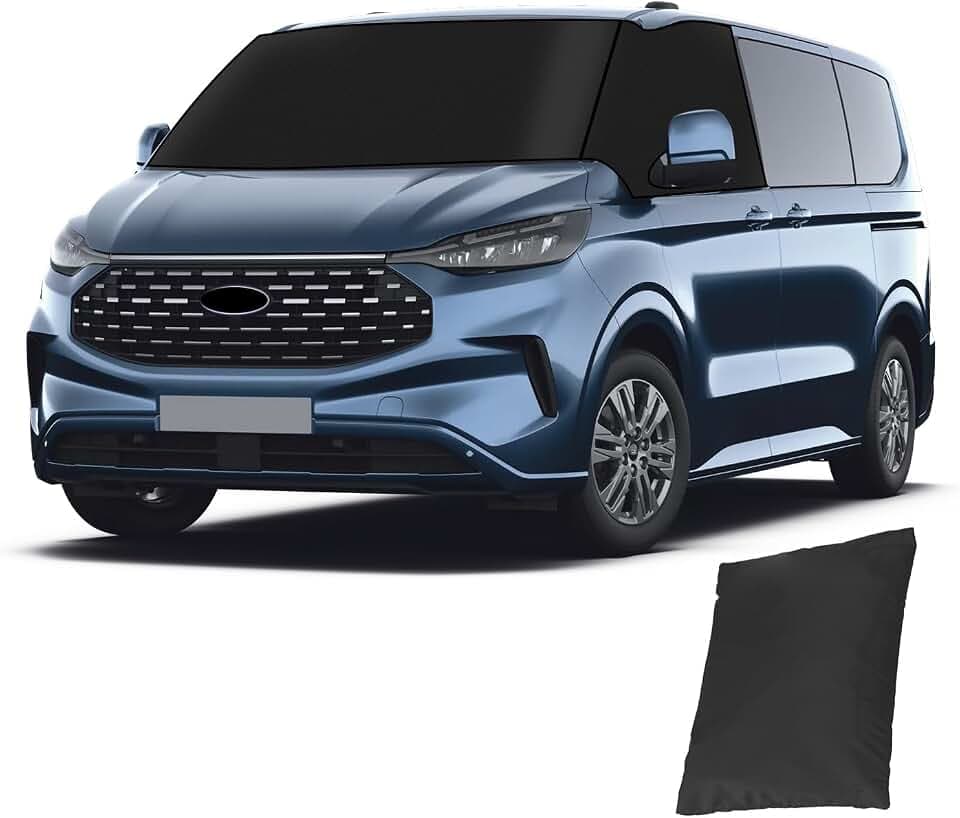 Frontscheibenabdeckung für Ford Transit Custom 2012–2022, 600D Verdunkelung, wasserdicht, Auto-Windschutzscheibenabdeckung, Frontscheibe, Sonnenschutz