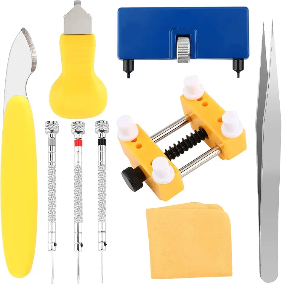 Watch Battery Replacement Tool Kit, 9 PCS Adjustable Case Opener & Remover