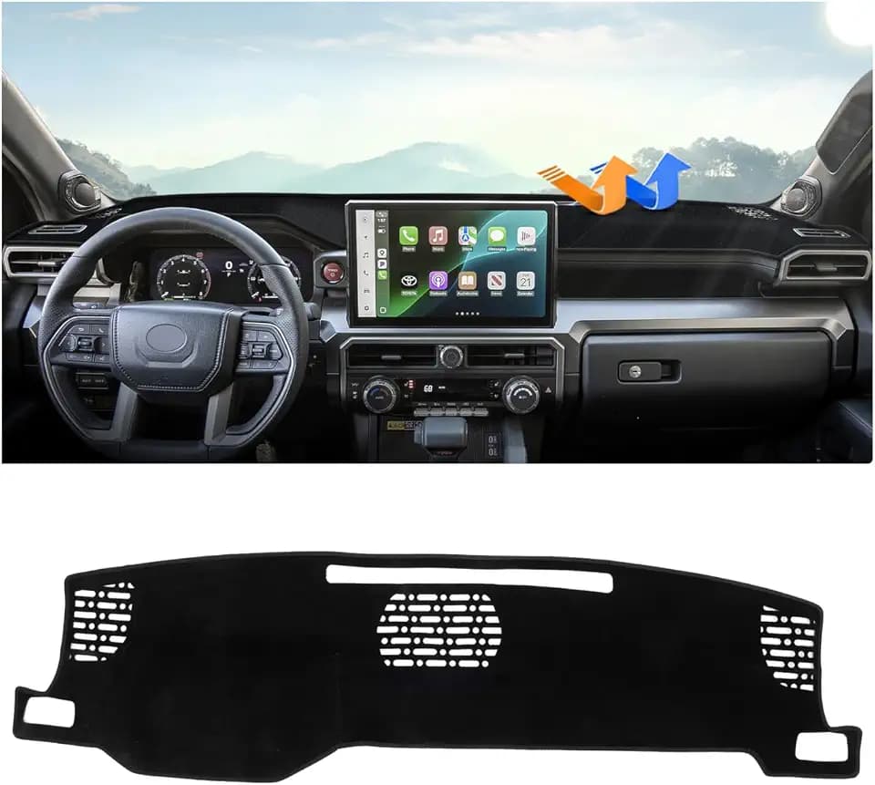 Autorder Dashboard Cover Mat for Toyota 4Runner 2025 2026 / Toyota Tacoma 2024 2025 2026 Accessories Dash Cover Upgrade Velvet Dash Mat Sunshade Glare UV Rays Protector