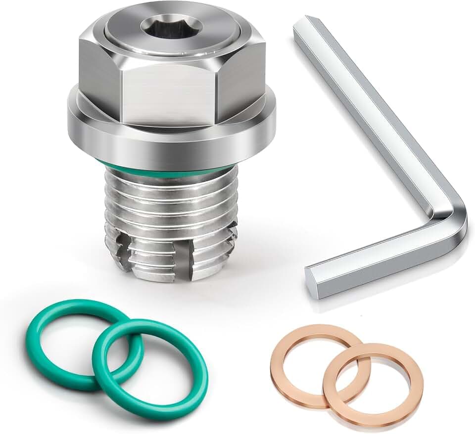 M14.1-1.5 x 15mm Oversize Piggyback Oil Drain Plug, Stainless Steel Self Tapping Oil Pan Thread Repair Kit