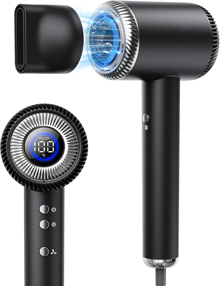 Haartrockner BESTOPE PRO Ionen Föhn - Reisefön 6 Temperaturstufen & 5 Windgeschwindigkeiten - Kinder Modus, Selbstreinigungsfunktion, 110.000 U/min Bürstenloser Motor Schnelles Trocknen haarföhn