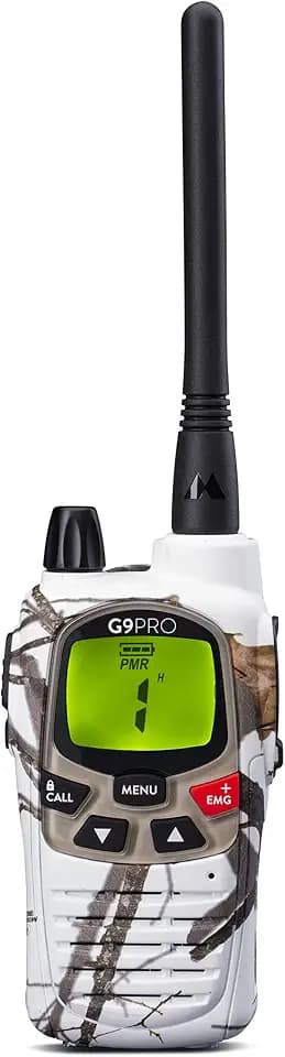 Midland G9 Pro White Storm PMR446-Funkgerät, 16 PMR446 + 69 LPD Kanäle, C1385.08 inkl. Standlader, 4 Akkus (1800 mAh)