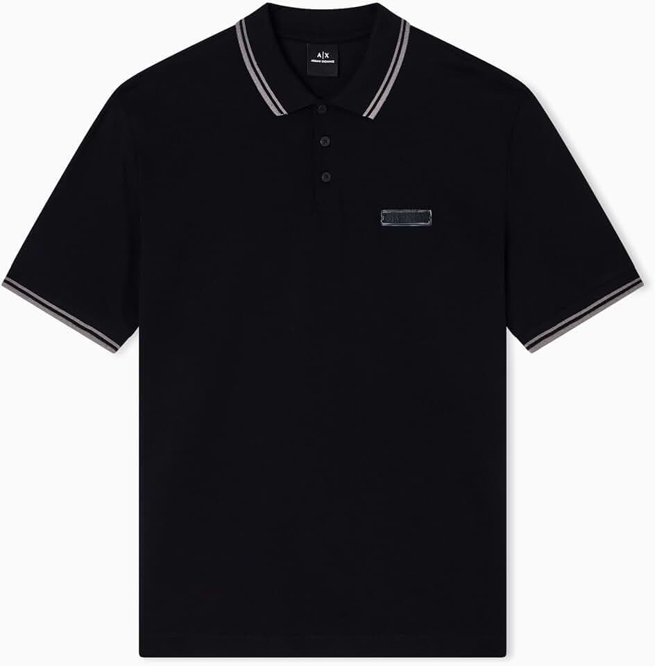 Armani Exchange Herren Short Sleeve Side Logo Three-Button Collar Polo Shirt (1er Pack)
