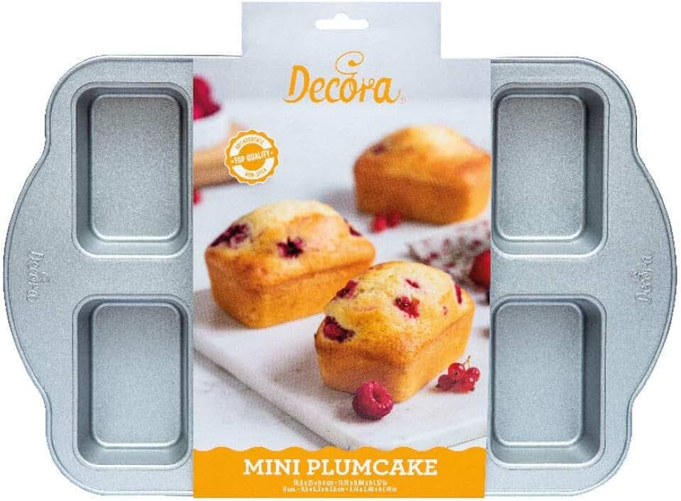 Decora 0075035 8 Cup MINI LOAF PAN 9,5 X 6,3 X 3,6 H cm, Stahl, Silber