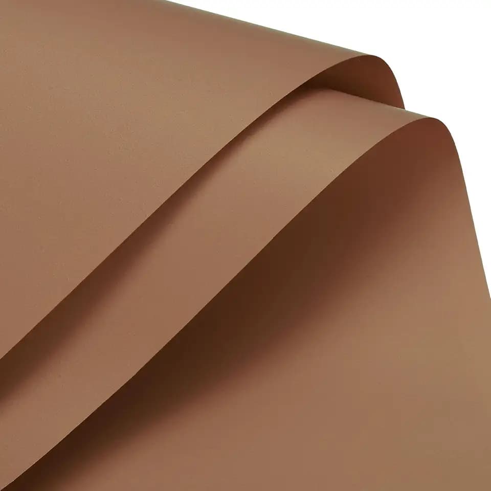 MECCANIXITY Pearlescent Film Flower Wrapping Paper 22.8x22.8 Inch Waterproof for DIY Crafts, Gift/Gift Box Packaging Caramel Color Pack of 10