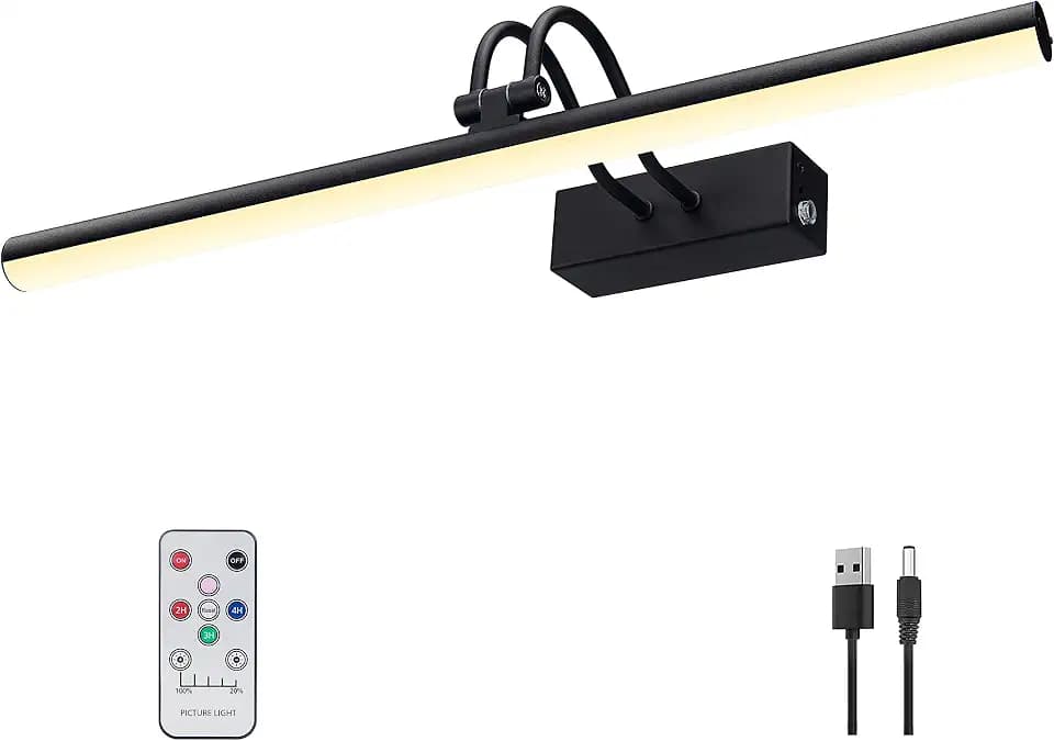 Picture Lights for Wall,5000mAh Wireless Wall Light,16" Art Light,Black