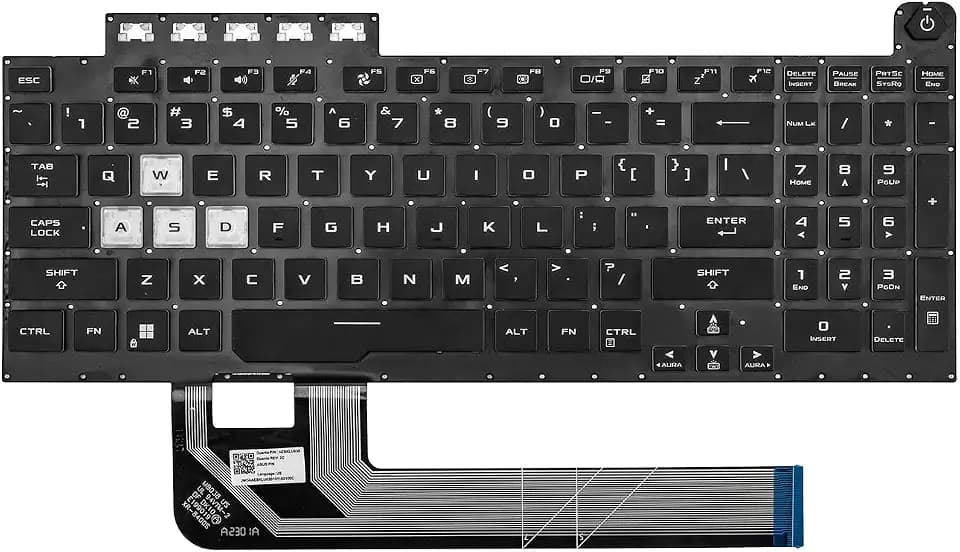 Replacement Keyboard for Asus TUF Gaming A15 F15 FX506 FX506U FX506II FX506IH FA506 FA506IV FA506IU TUF Gaming F17 FX706 FX706L FX706U TUF A17 FA706 Series Laptop with RGB Backlight