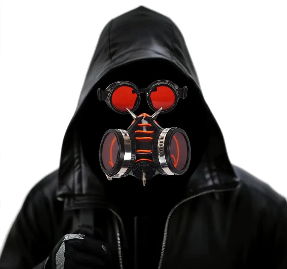 SANGLE SOPFFY Steampunk Mask, Cyberpunk in the Dark Design, Perfect for Halloween, Carnivals & Costume Parties