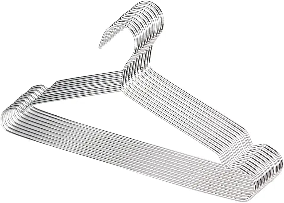 Puersit 50 Stück Kleiderbügel Metall, 42cm Kleiderbügel aus Edelstahl