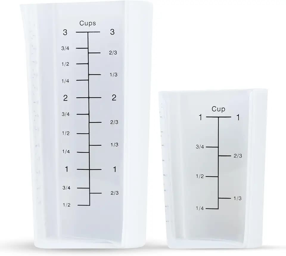 Plastic Measuring Cups Set of 2 (1 Cup & 3 Cup with Oz & mL Markings)