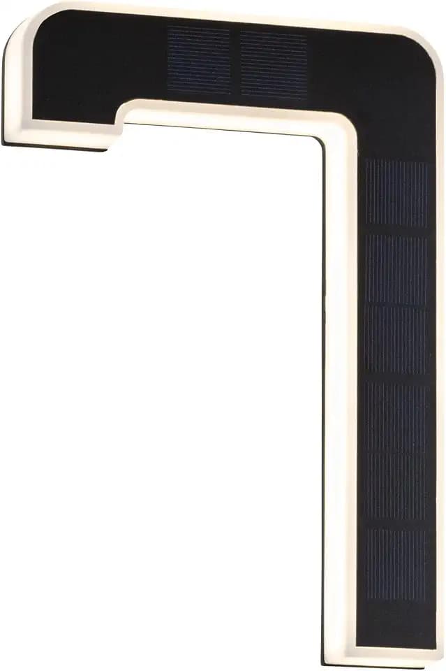 Paulmann 79848 LED Solar Hausnummer 7 IP44 Warmweiß Akku wechselbar Solarleuchte, Solarlampe Kunststoff 3000 K, Schwarz, Incl. 1x0,2 Watt - Einheitsgröße