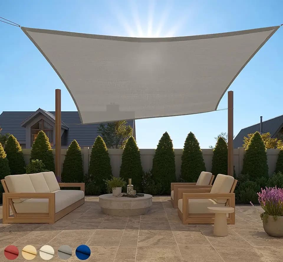 GORILLA GRIP Heavy Duty Sun Shade Sail for Outdoor Patio, 10x10 FT, Gray