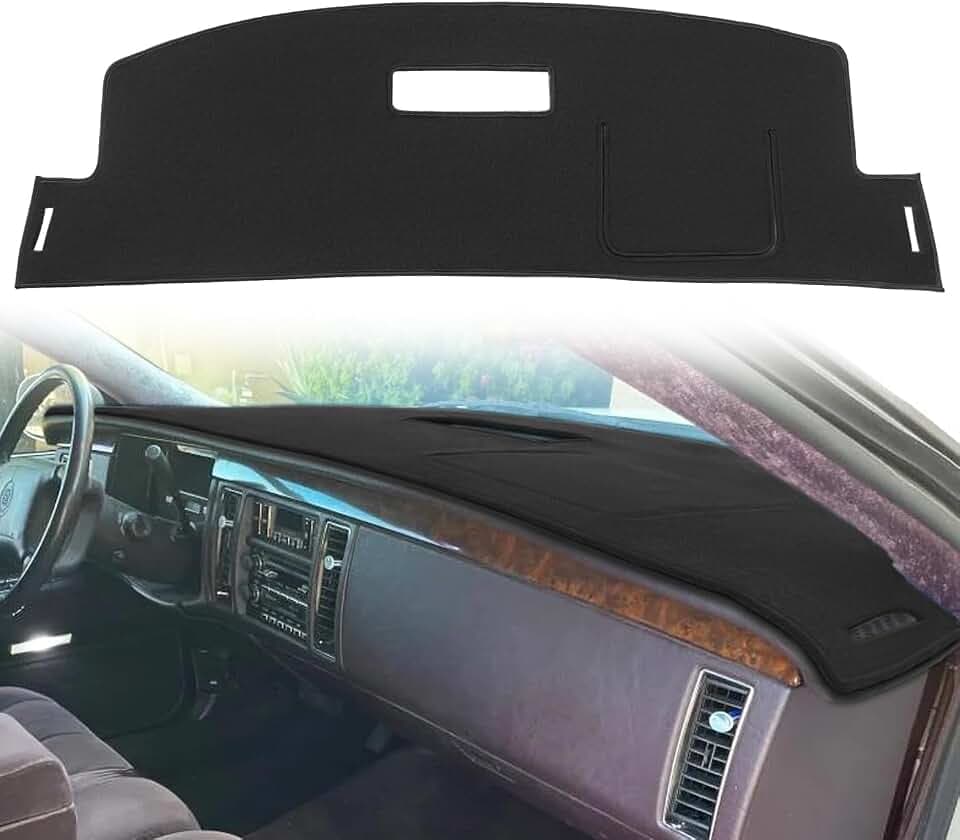 Dash Cover Mat Custom Fit for Cadillac Fleetwood Dashboard Pad Carpet Protector K305 (Black)