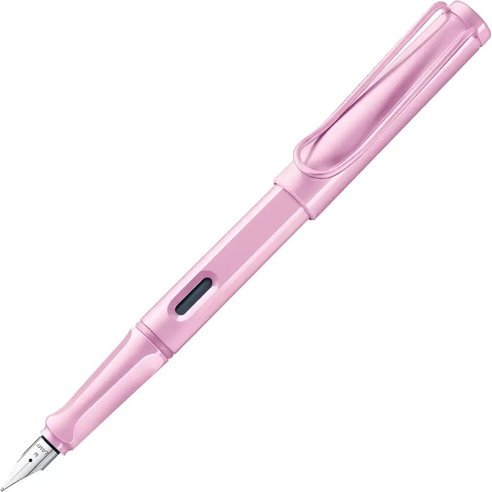 Lamy safari lightrose Füller mit polierter Stahlfeder in Strichbreite M
