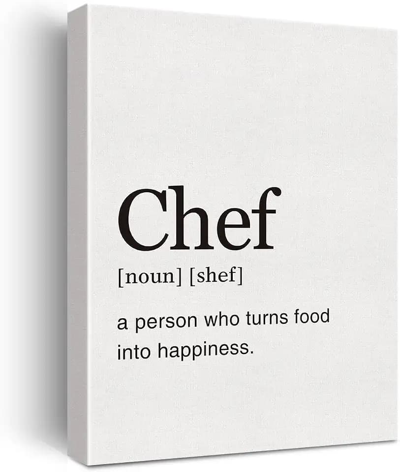 LEXSIVO Chef Definition Print Canvas Wall Art Home Kitchen Decor Modern Painting 12x15 Canvas Poster Framed Ready to Hang Artwork Chef Gift