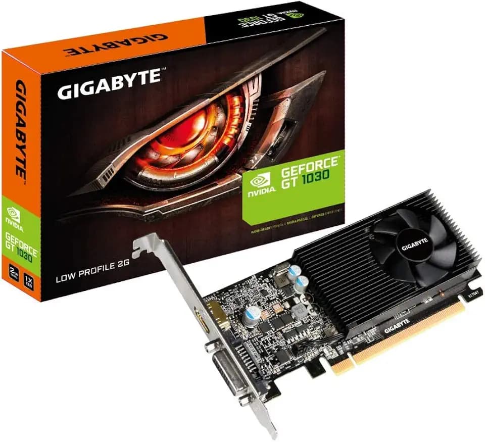 GIGABYTE GV-N1030D4-2GL NVIDIA GeForce GT 1030 Low Profile D4 2G Graphics Card, Compatible with PC, HDMI, DVI-D