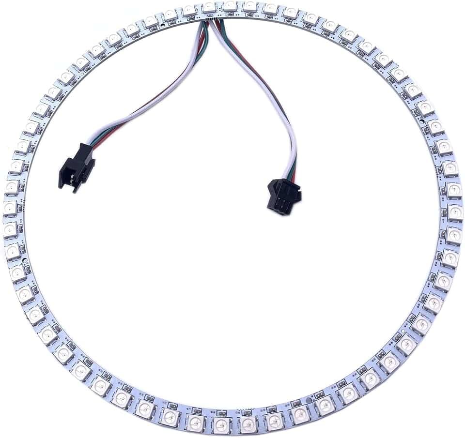 WS2812B 8/16/24/35/45/60/241 Leds Pixel Ring Adressierbare Led-Module WS2812 IC RGB Voll Farbe Runde Led Kreis DC5V (60Leds, White)