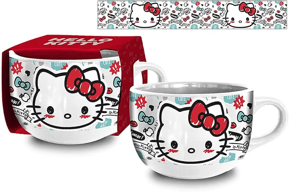 Jumbo-Frühstückstasse, 600 ml, in Geschenkbox von Hello Kitty