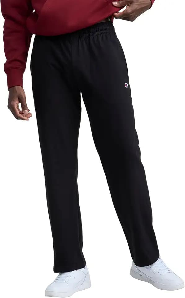 Champion Men's Open-Bottom Lounge Pants, Standard Fit, Lightweight, 100% Cotton, Available in Regular and Big & Tall