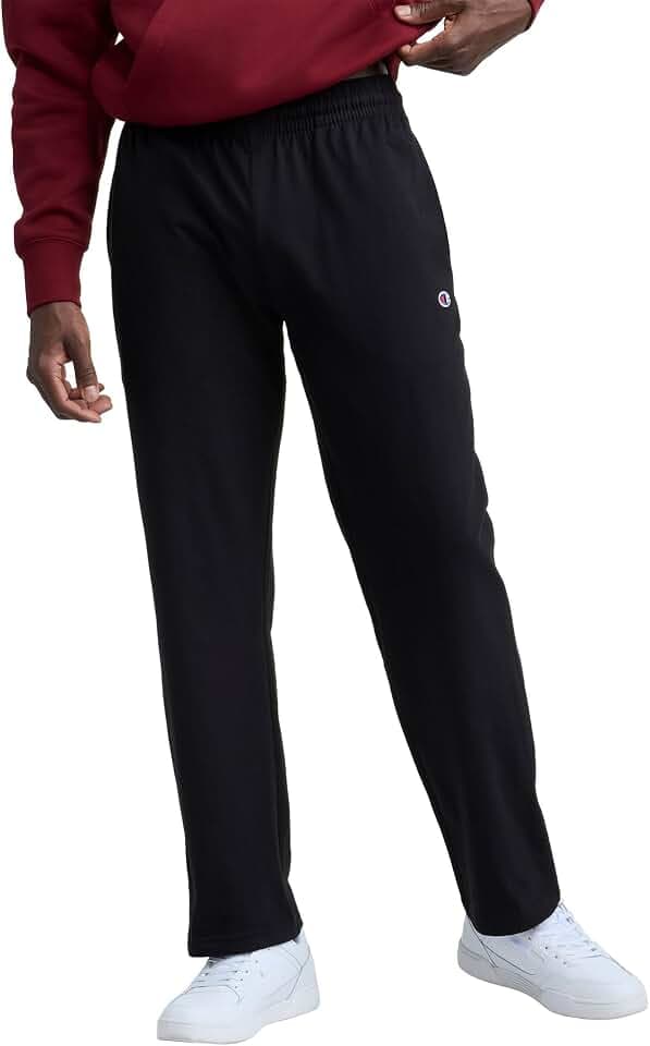 Champion Men's Open-Bottom Lounge Pants, Standard Fit, Lightweight, 100% Cotton, Available in Regular and Big & Tall
