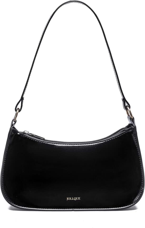 JOLLQUE Shoulder Bag for Women, Small Under the Arm Patent Leather Purses, Mini Clutch Y2k Jelly Handbag Crossbody Bags