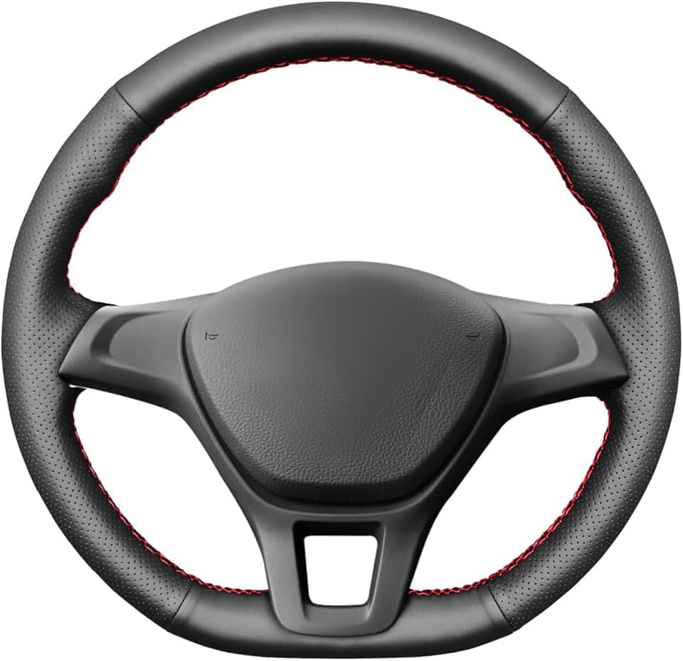 MEWANT Hand Nähen Schwarz Kunstleder Auto Lenkradbezug für Golf 7 Mk7 Neue für Polo für Tiguan