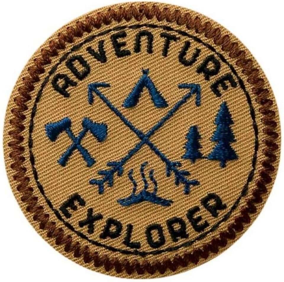 Mono-Quick Bügelbild Aufnäher Patch Applikation zum Aufbügeln Outdoor Adventure Explorer 5,3 cm